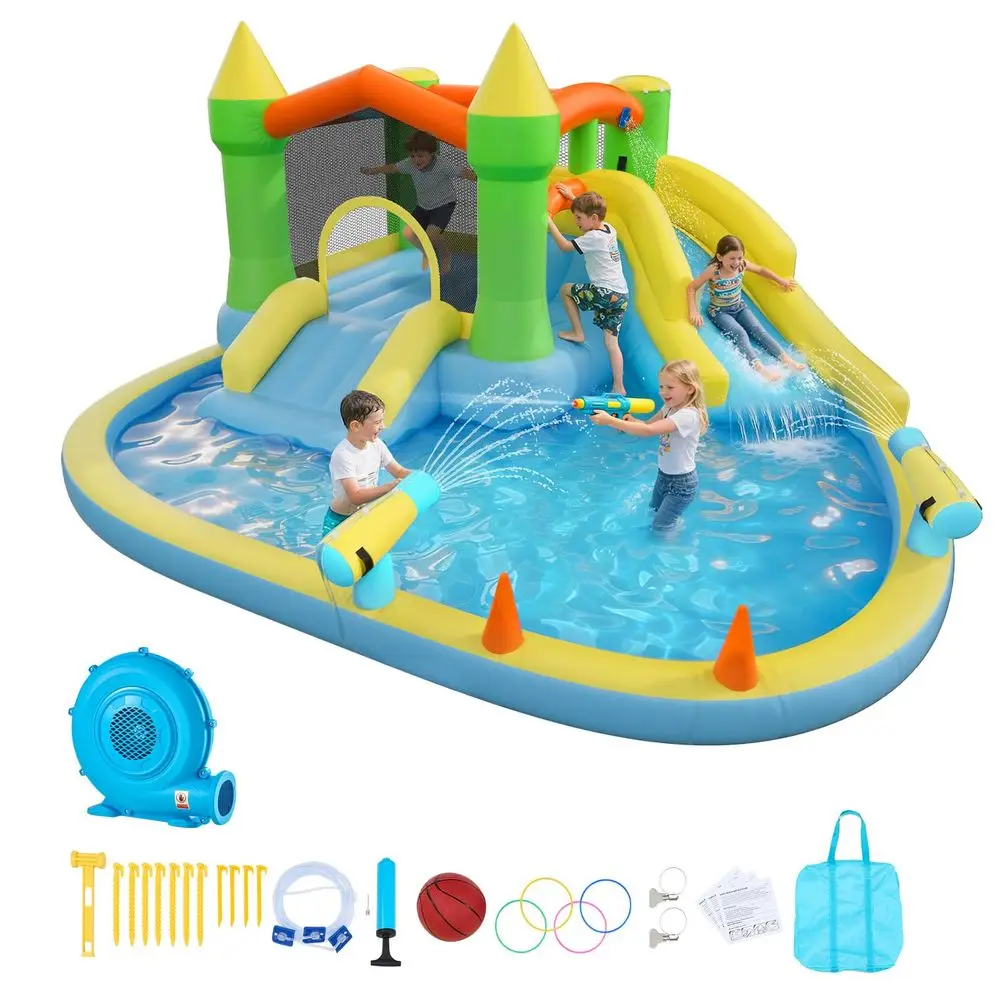 Bounce House for Kids, Inflatable Bounce House with Air Blower, Water Slide, Bouncer Castle with Castle Bounces, Basketball Hoo
Bounce House for Kids, Inflatable Bounce House with Air Blower, Water Slide, Bouncer Castle with Castle Bounces, Basketball Hoo