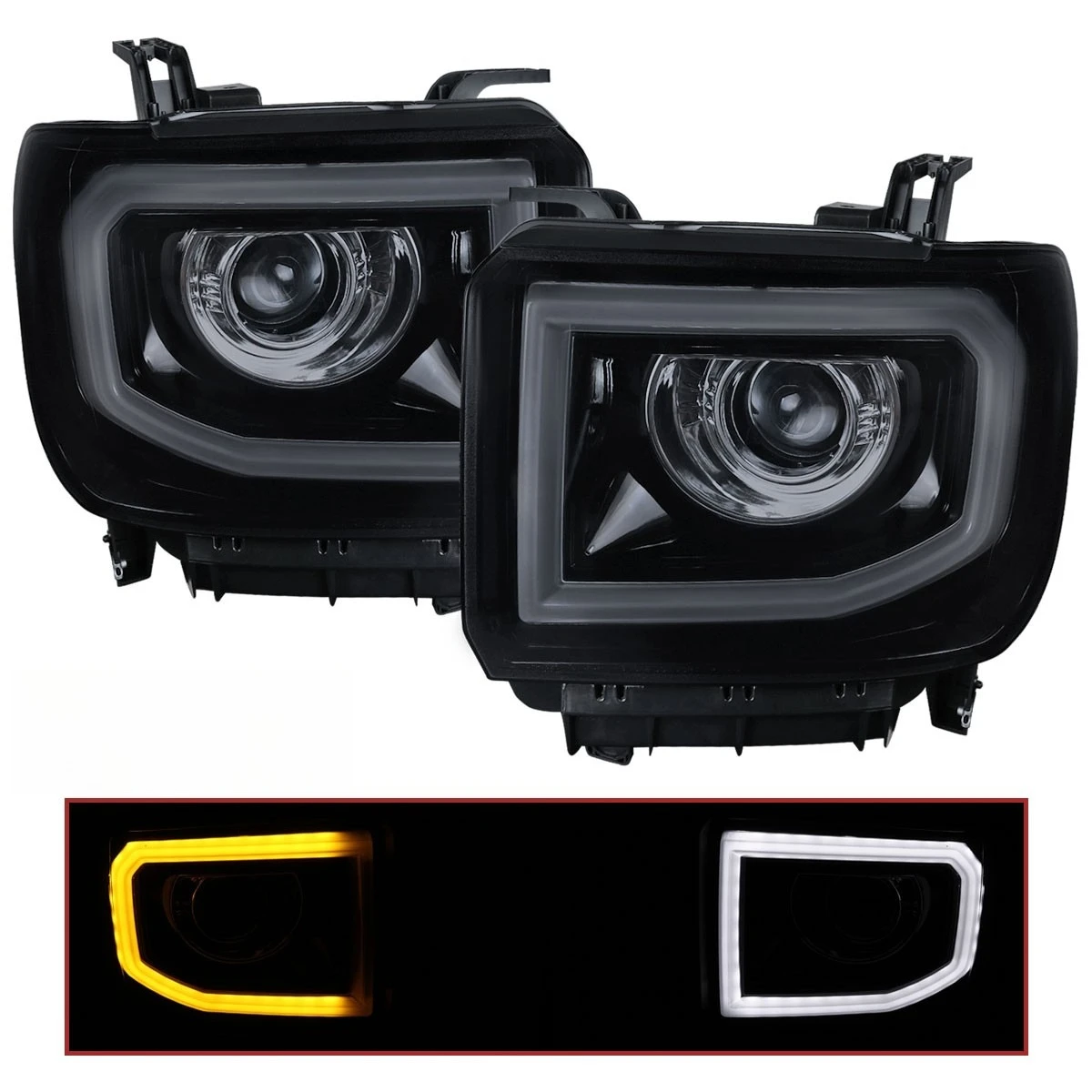 Smoke LED Projector Headlights Fits 2014-2015 GMC Sierra 1500 2015-2019 2500HD
Smoke LED Projector Headlights Fits 2014-2015 GMC Sierra 1500 2015-2019 2500HD
