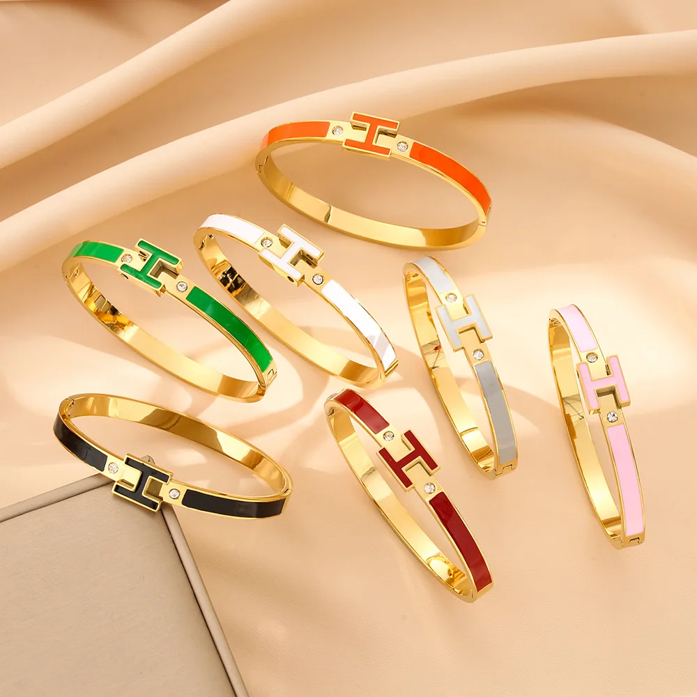 Женский браслет с буквой H, браслет с застежкой из розового золота, нержавеющая сталь
Женский браслет с буквой H, браслет с застежкой из розового золота, нержавеющая сталь