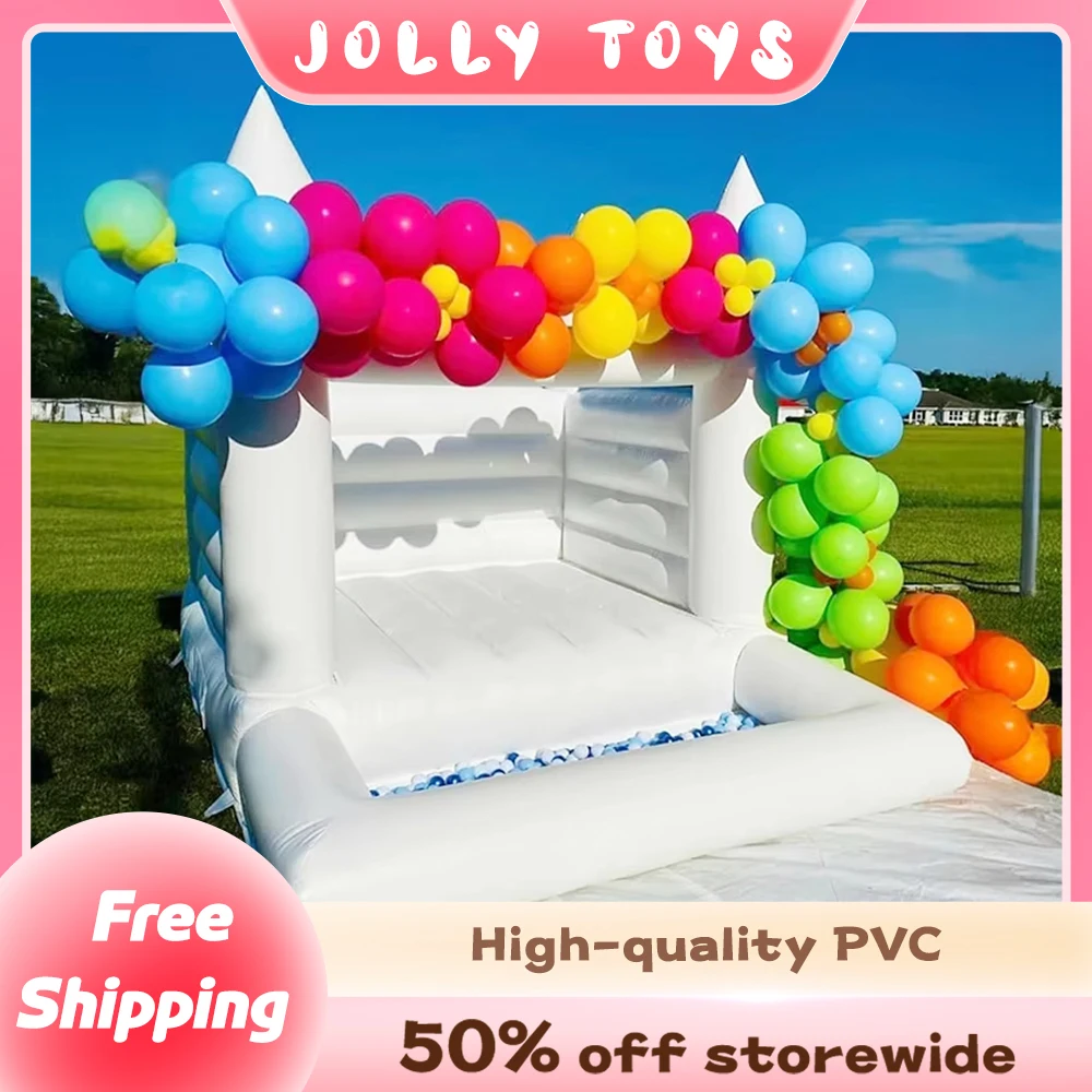 Inflatable White Bounce House with Ball Pool&Blower PVC Jumper Bouncy Castle for Kids Birthday Wedding Party Festival Activities
Inflatable White Bounce House with Ball Pool&Blower PVC Jumper Bouncy Castle for Kids Birthday Wedding Party Festival Activities