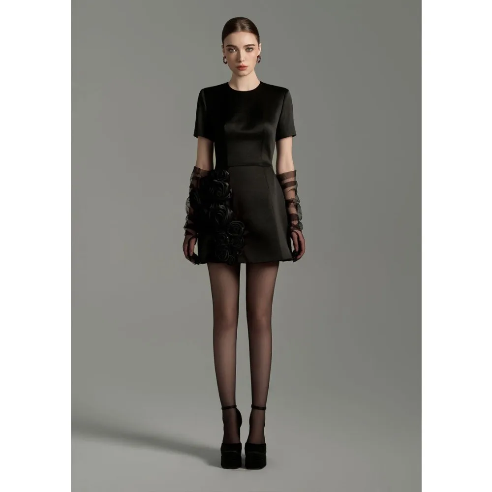 Customized 3D Flowers Mini Dress Straight Cocktail Party Dresses 2026 Women Black Short Modern Evening Dress Elegant Prom Growns
Customized 3D Flowers Mini Dress Straight Cocktail Party Dresses 2026 Women Black Short Modern Evening Dress Elegant Prom Growns