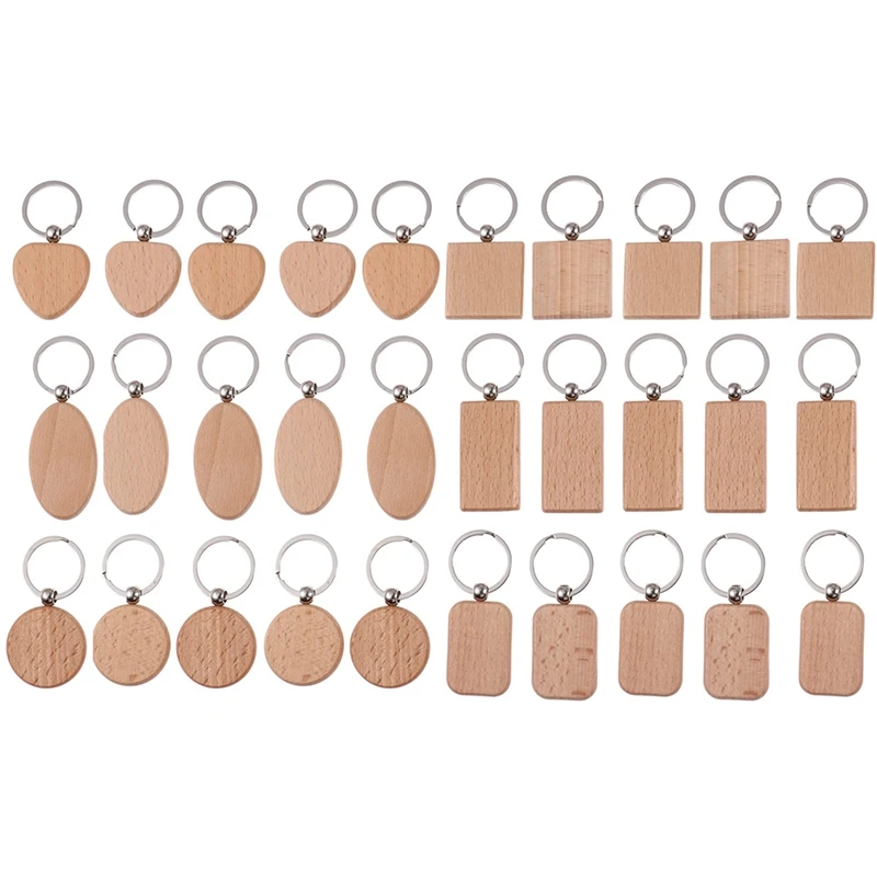 30Pcs Wooden Keychain Wood Pendant Blanks With Keyrings For DIY Key Craft Supplies Wood Color One Size
30Pcs Wooden Keychain Wood Pendant Blanks With Keyrings For DIY Key Craft Supplies Wood Color One Size