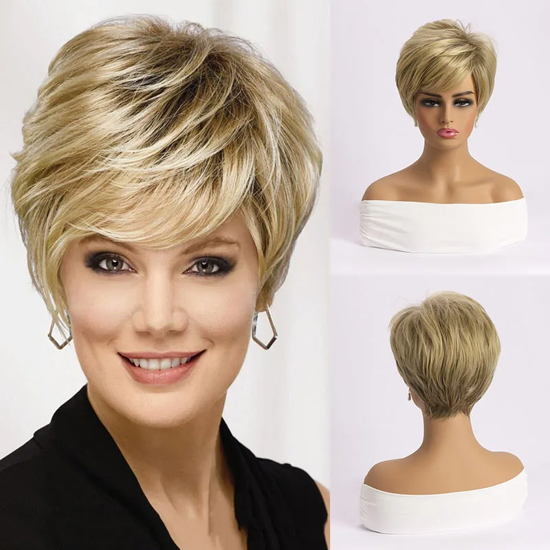 Short Blonde Wig Synthetic Wigs With Side Bangs Ombre Pixie Cut Wig For Women Daily Wear Curly Hair
Short Blonde Wig Synthetic Wigs With Side Bangs Ombre Pixie Cut Wig For Women Daily Wear Curly Hair