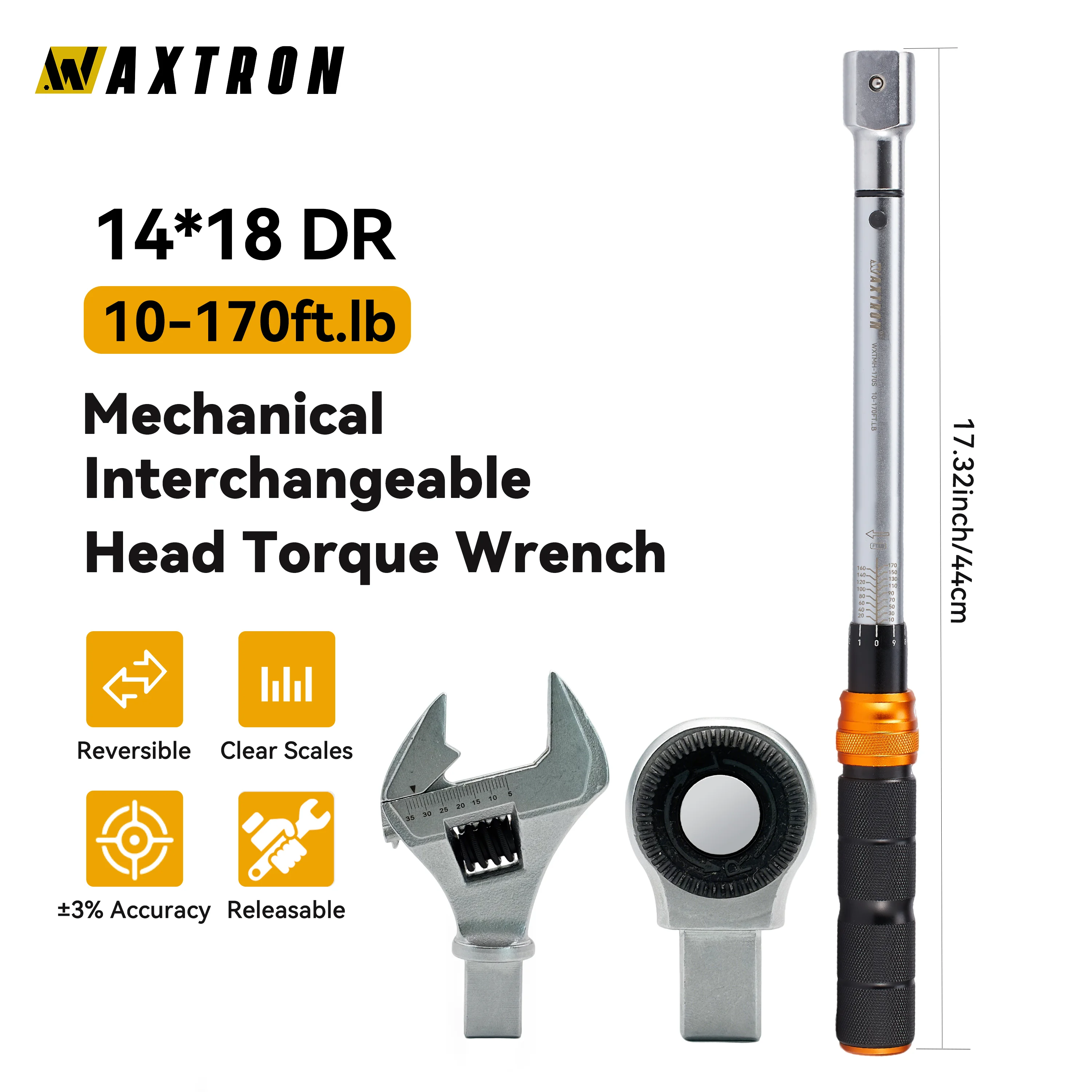 Waxtron Open-End Torque Wrench 10-170ft.lb Interchangeable Head Torque Wrench Adjustable Hand Spanner Hand Tools
Waxtron Open-End Torque Wrench 10-170ft.lb Interchangeable Head Torque Wrench Adjustable Hand Spanner Hand Tools