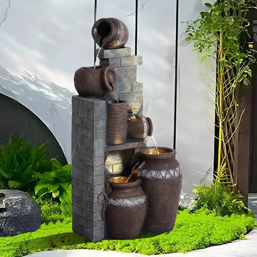 39.3" Outdoor Water ountain with LED Lights 5 Tiers ern Cascading Large Outdoor ountain with Lights or Garden, Patio, Backyard,
39.3" Outdoor Water ountain with LED Lights 5 Tiers ern Cascading Large Outdoor ountain with Lights or Garden, Patio, Backyard,
