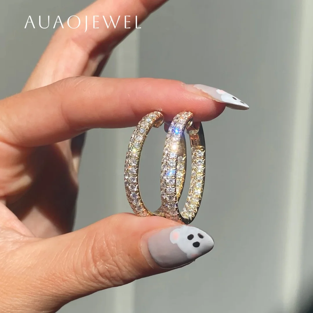 AUAOJEWEL Moissanite Sterling Silver 925 Earrings Gold Plated Jewelry Conjuntos Femini Luxury Designer Nos Elegantes Anniversary
AUAOJEWEL Moissanite Sterling Silver 925 Earrings Gold Plated Jewelry Conjuntos Femini Luxury Designer Nos Elegantes Anniversary