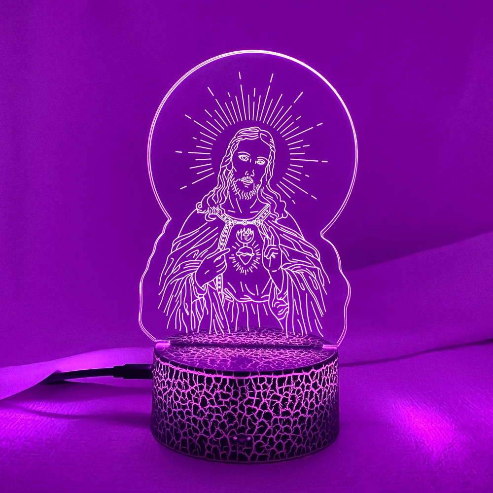 3D Acrylic LED Night Lights Illusion Jesus Christ Optical Lamps Lighting Inshallah Christian God USB Touch Luminous Novelty Gift
3D Acrylic LED Night Lights Illusion Jesus Christ Optical Lamps Lighting Inshallah Christian God USB Touch Luminous Novelty Gift