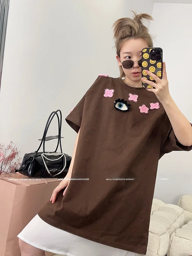 Angel Tear Eye Box Style Short Sleeve Women's T-shirt Spring Summer New Arrival Cotton Blend Comfortable Ladies Top
Angel Tear Eye Box Style Short Sleeve Women's T-shirt Spring Summer New Arrival Cotton Blend Comfortable Ladies Top