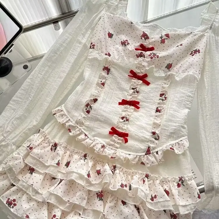 Gagarich Pure Desire Sweet Fragrant Flower Waist Bow French Top Women Cake Spring Summer Two Piece New Style Set Day 2025
Gagarich Pure Desire Sweet Fragrant Flower Waist Bow French Top Women Cake Spring Summer Two Piece New Style Set Day 2025