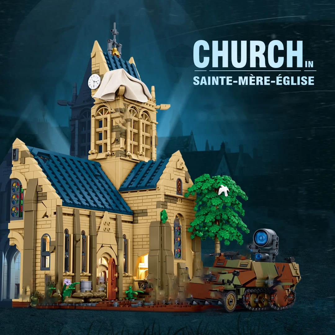 MOC WWII Church Sainte-Mère-Église Paratroopers War Military Scene Blocks Collectible Display Model Kit Gift Adults Fans
MOC WWII Church Sainte-Mère-Église Paratroopers War Military Scene Blocks Collectible Display Model Kit Gift Adults Fans