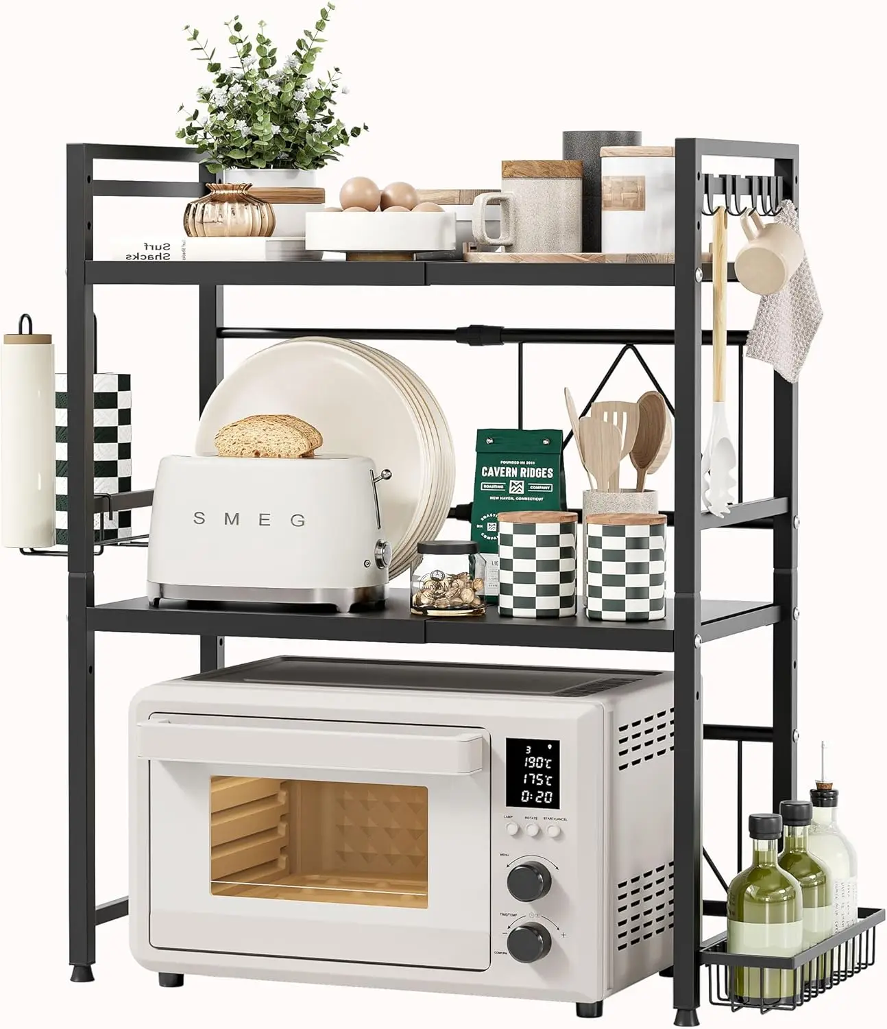 Expandable Microwave Stand, 3-Tier Kitchen Counter Organizer with Paper Towel Holder, 110 lbs Capacity
Expandable Microwave Stand, 3-Tier Kitchen Counter Organizer with Paper Towel Holder, 110 lbs Capacity