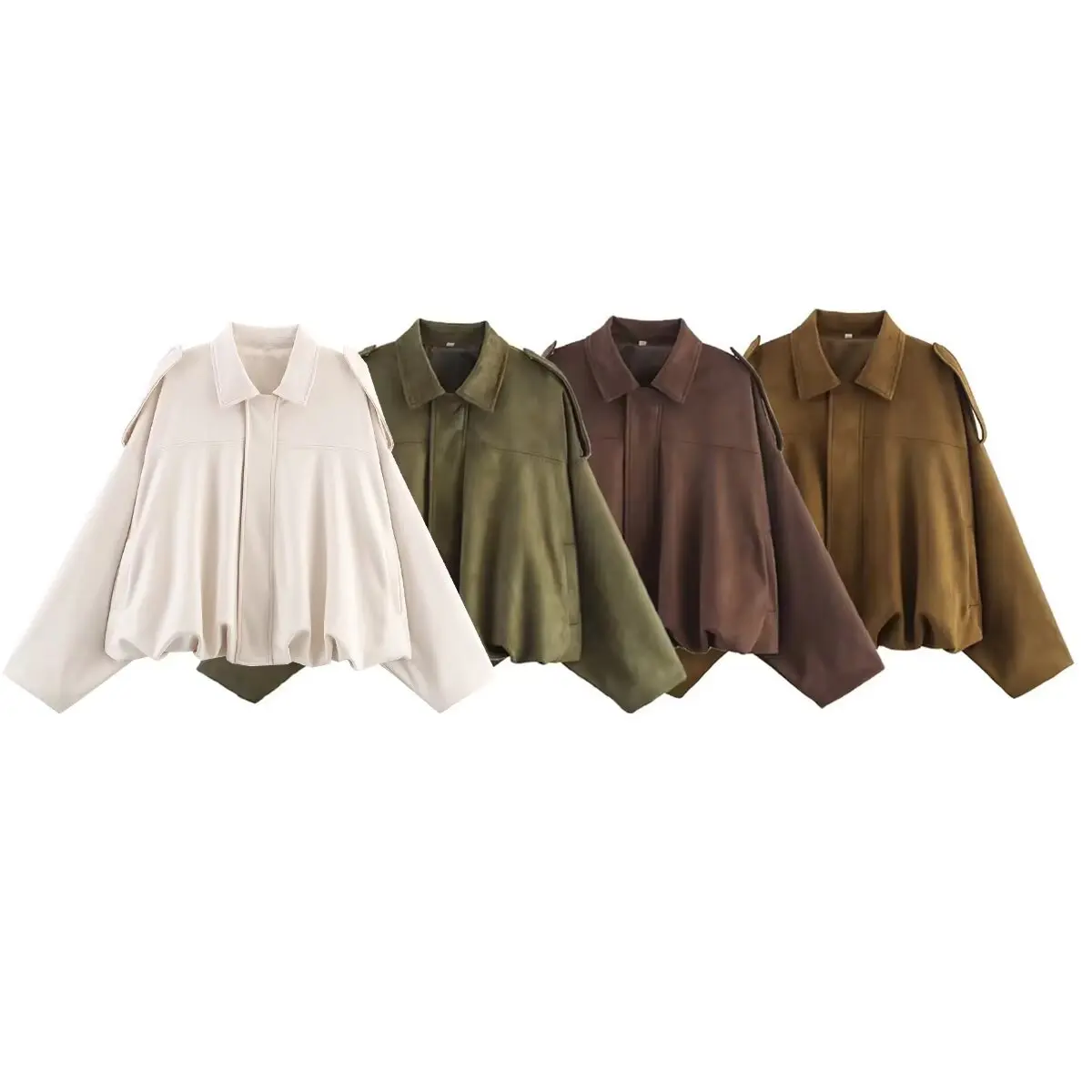 Women's Army Elegant Bomber Jackets Coats Fashion Turn-down Collar Long Sleeve Loose Coats Vintage Female Outerwear Chic Tops
Women's Army Elegant Bomber Jackets Coats Fashion Turn-down Collar Long Sleeve Loose Coats Vintage Female Outerwear Chic Tops