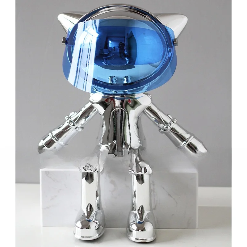 Light luxury creative mask robot, lobby entrance electroplating soft decoration ornament
Light luxury creative mask robot, lobby entrance electroplating soft decoration ornament