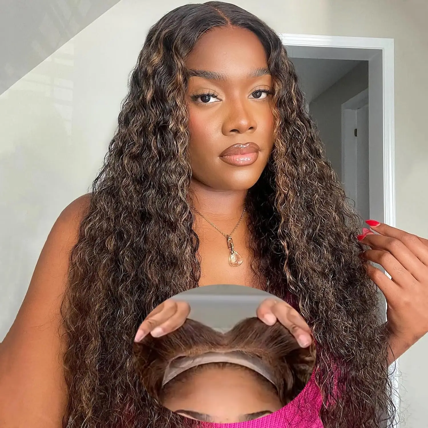 Human Hair Pre Plucked Pre Cut Ombre Wig 1b/30 Highlight Lace Front Wig Human Hair 200% Density 5x5 Curly Human Hair Brown 
Human Hair Pre Plucked Pre Cut Ombre Wig 1b/30 Highlight Lace Front Wig Human Hair 200% Density 5x5 Curly Human Hair Brown