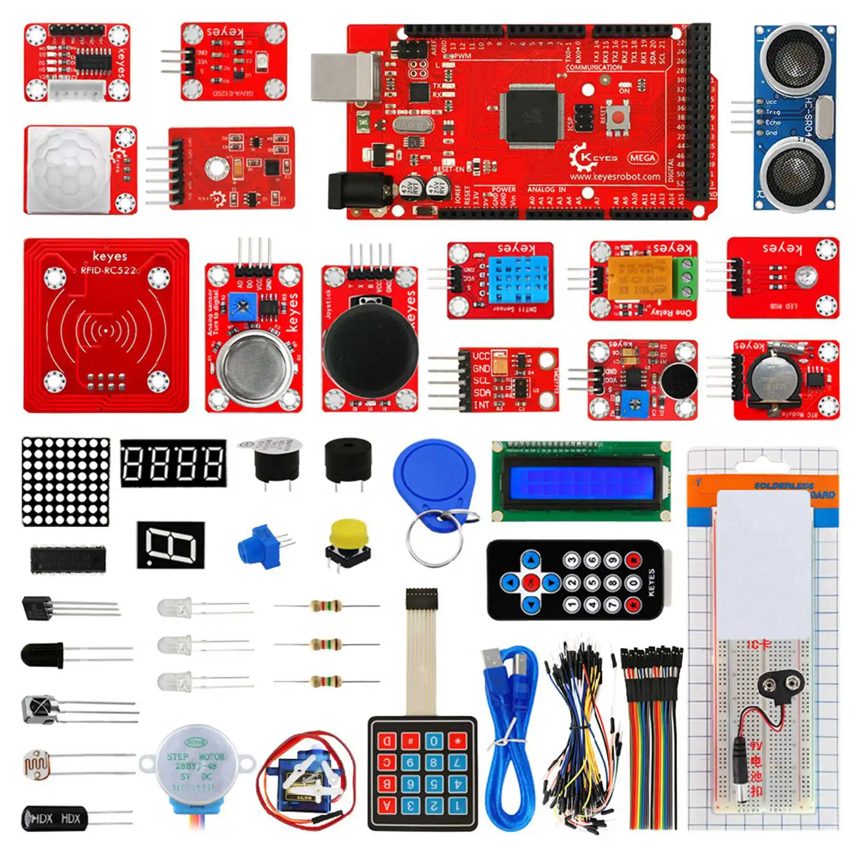 for IoT Kit Programming Development Kit MEGE2560 Development Board Sensor Module Breadboard for Arduino
for IoT Kit Programming Development Kit MEGE2560 Development Board Sensor Module Breadboard for Arduino