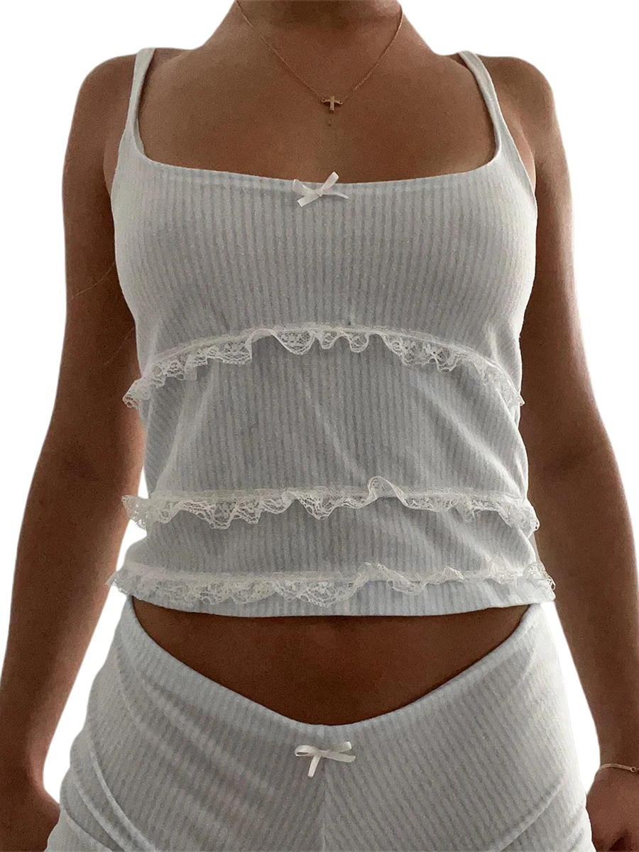 Women Loungewear Set Two Piece Matching Knit Sets Y2K Lace Crop Tops and High Waist Shorts Summer Beach Outfits Streetwear
Women Loungewear Set Two Piece Matching Knit Sets Y2K Lace Crop Tops and High Waist Shorts Summer Beach Outfits Streetwear