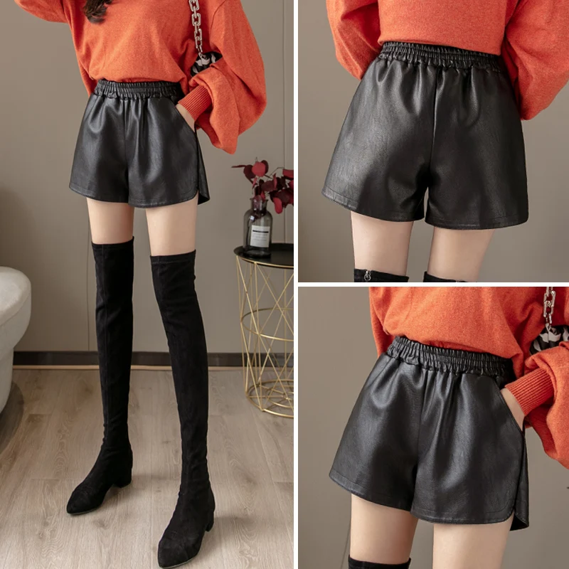 2024 Spring Autumn New Women High Waist Leather Shorts Female Solid Color Loose Shorts Ladies Loose PU Leather Shorts U647
2024 Spring Autumn New Women High Waist Leather Shorts Female Solid Color Loose Shorts Ladies Loose PU Leather Shorts U647