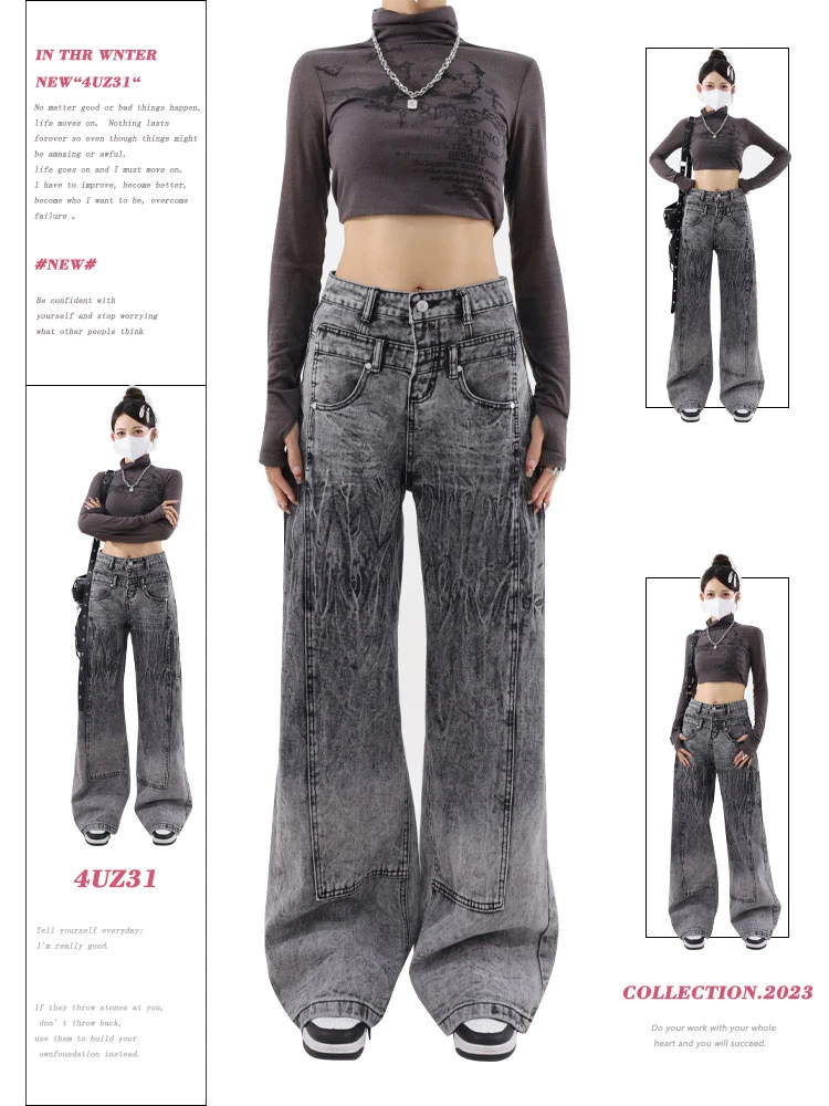 Women's Grey Jeans Vintage Baggy Cowboy Pants Harajuku Denim Trousers Streetwear Korean Aesthetic Y2k 2000s Trashy Clothes 2024
Women's Grey Jeans Vintage Baggy Cowboy Pants Harajuku Denim Trousers Streetwear Korean Aesthetic Y2k 2000s Trashy Clothes 2024
