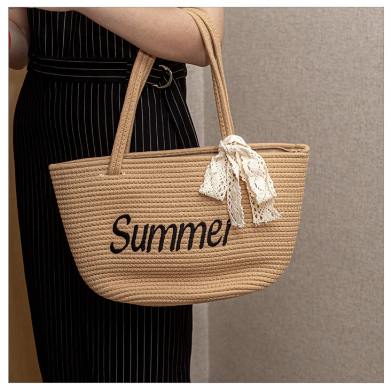 Personalized Embroidery Large Capacity Letter Straw Bag Beach Vacation Shoulder Bucket Bag Cotton Rope Premium Texture
Personalized Embroidery Large Capacity Letter Straw Bag Beach Vacation Shoulder Bucket Bag Cotton Rope Premium Texture