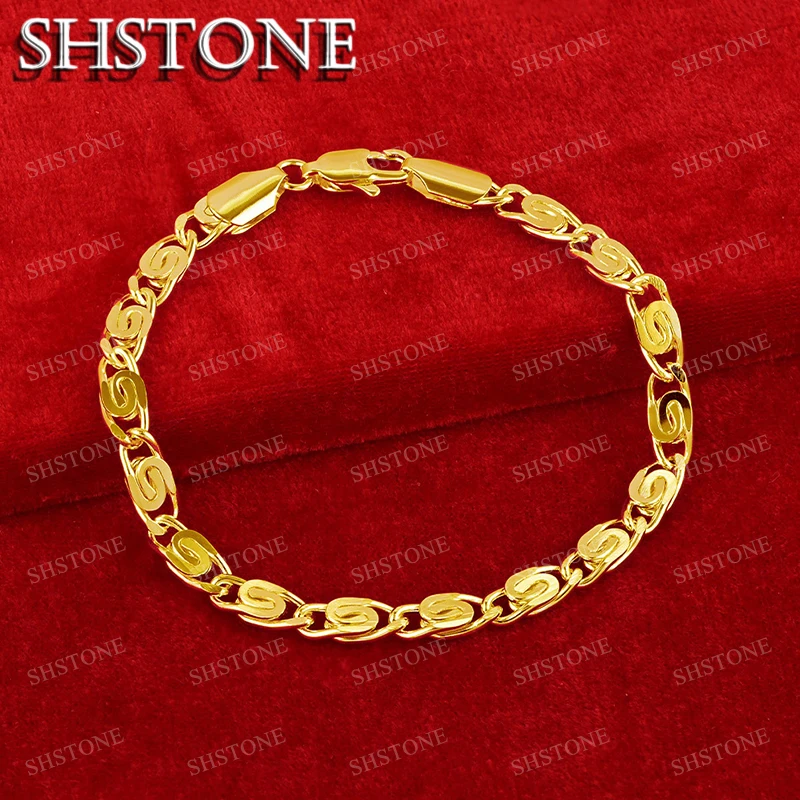 SHSTONE 18K Gold Classic Side Chain Bracelets For Woman Men Party Wedding Engagement Fashion Luxury Jewelry Lady Birthday Gifts
SHSTONE 18K Gold Classic Side Chain Bracelets For Woman Men Party Wedding Engagement Fashion Luxury Jewelry Lady Birthday Gifts