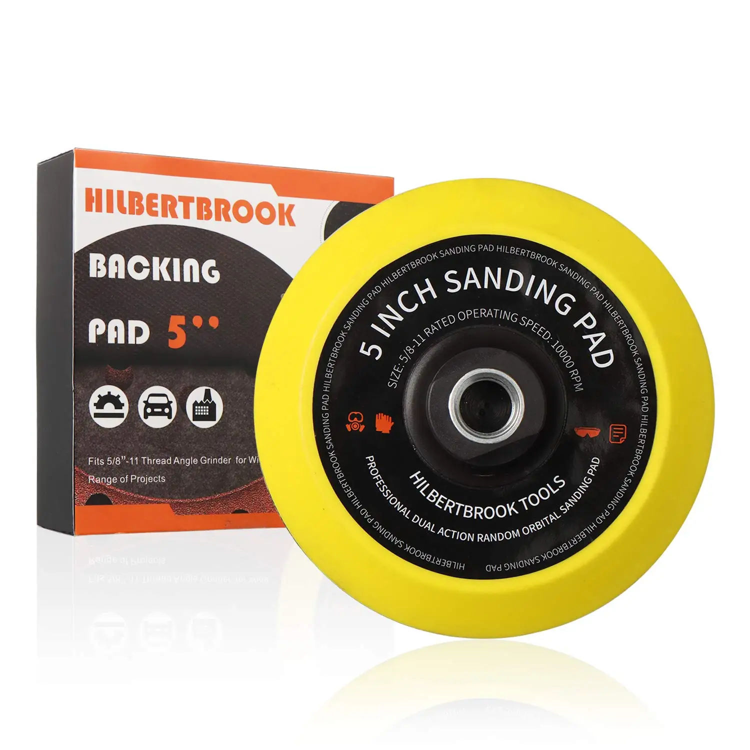 5 Inch Hook and Loop Backing Pad with 5/8-11 Thread for Angle Grinder, Sanding and Polishing Accessory
5 Inch Hook and Loop Backing Pad with 5/8-11 Thread for Angle Grinder, Sanding and Polishing Accessory