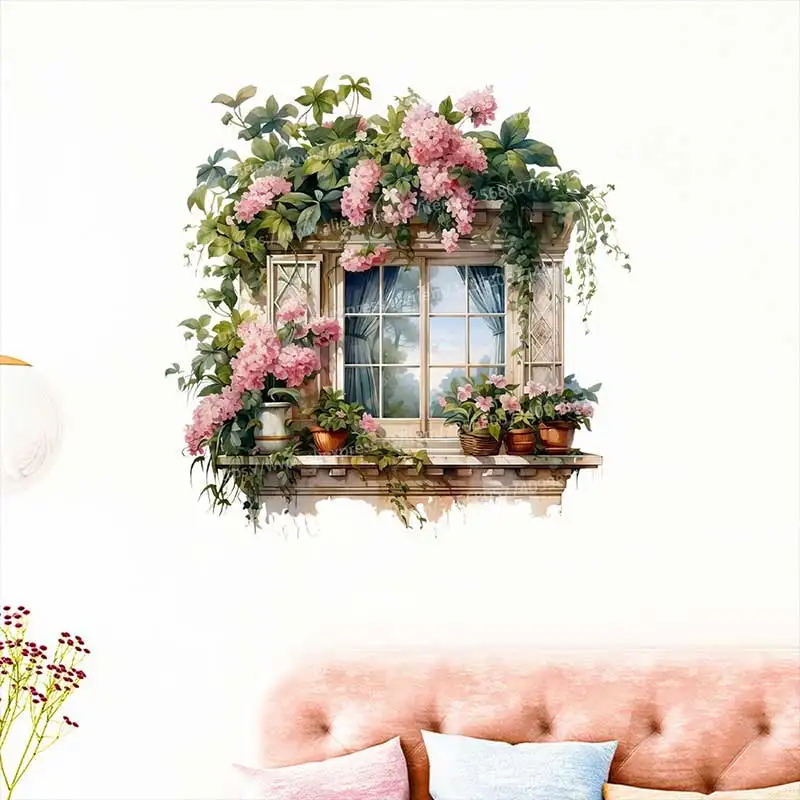 Fake window flower potted garden window view self-adhesive wall stickers room living room background wall decoration stickers
Fake window flower potted garden window view self-adhesive wall stickers room living room background wall decoration stickers