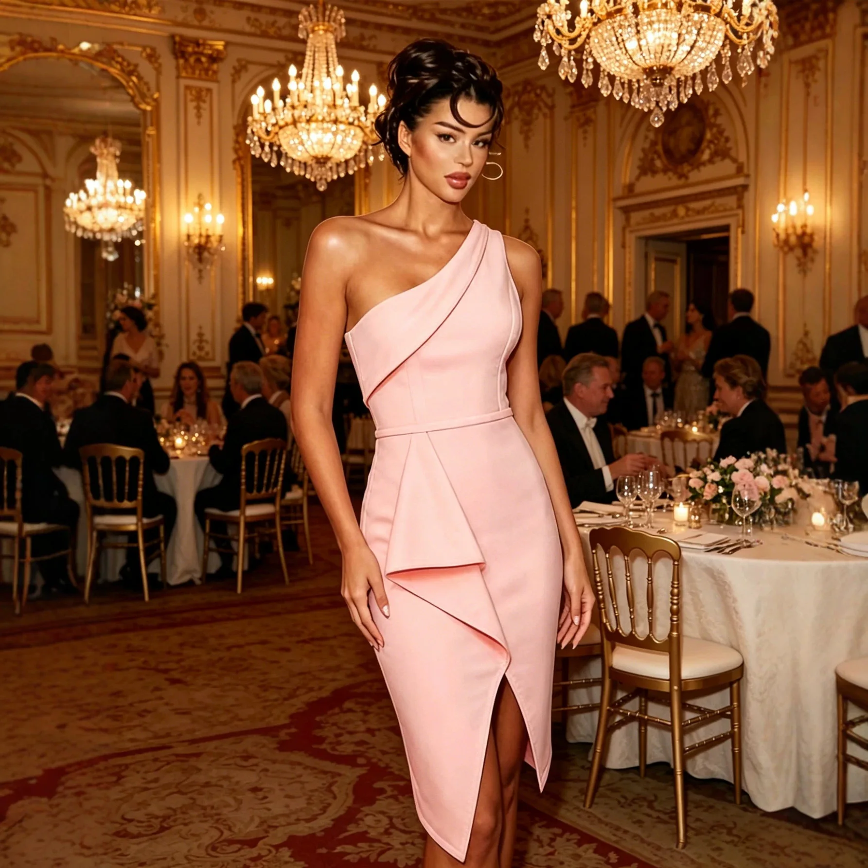 2026 Women Summer Celebrity Luxury New One Shoulder Ruffles Pink Dress Elegant Evening Club Party Dress
2026 Women Summer Celebrity Luxury New One Shoulder Ruffles Pink Dress Elegant Evening Club Party Dress