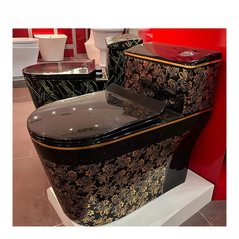 Роскошная сантехника, фарфоровый керамический унитаз с золотой линией, цельный унитаз, керамический унитаз черного и золотого цвета
Роскошная сантехника, фарфоровый керамический унитаз с золотой линией, цельный унитаз, керамический унитаз черного и золотого цвета