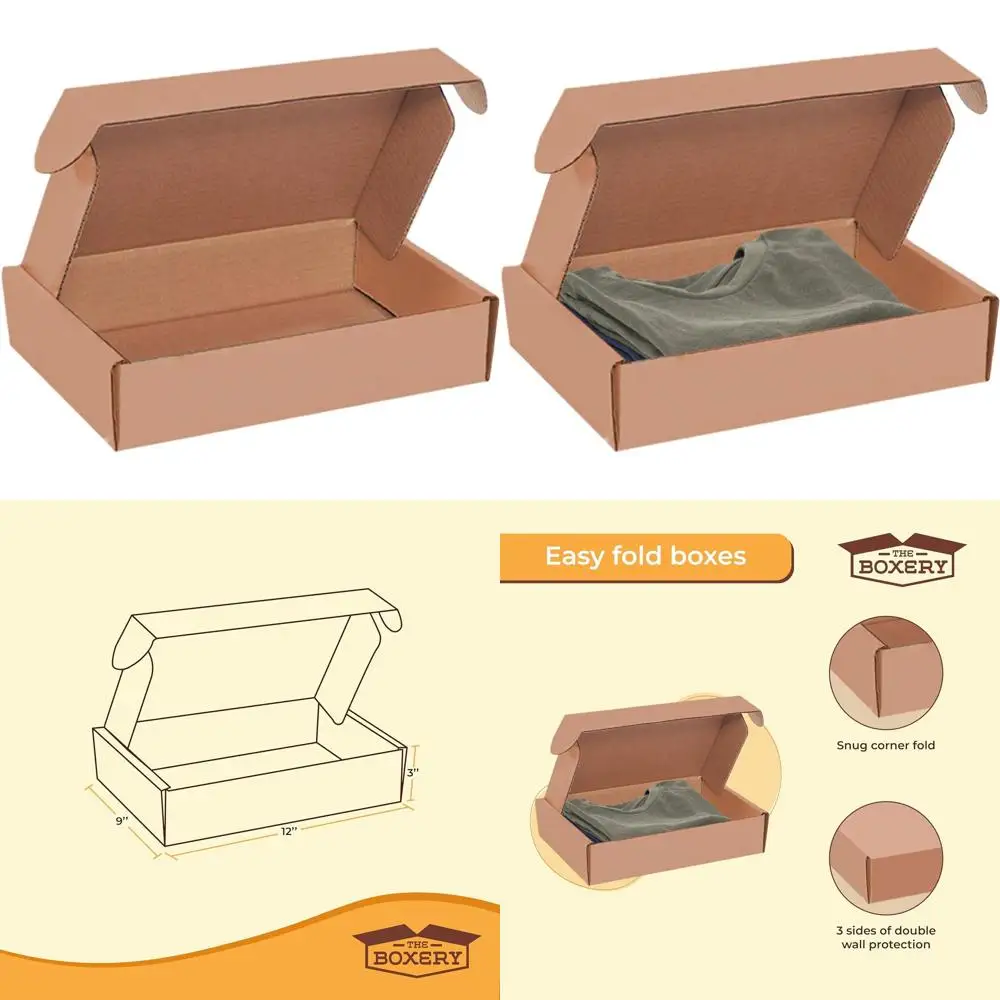 12.5 x 9.25 x 3 Inch 50-Count Strong Brown Corrugated Shipping Boxes for Small Business Mailing and Packaging
12.5 x 9.25 x 3 Inch 50-Count Strong Brown Corrugated Shipping Boxes for Small Business Mailing and Packaging