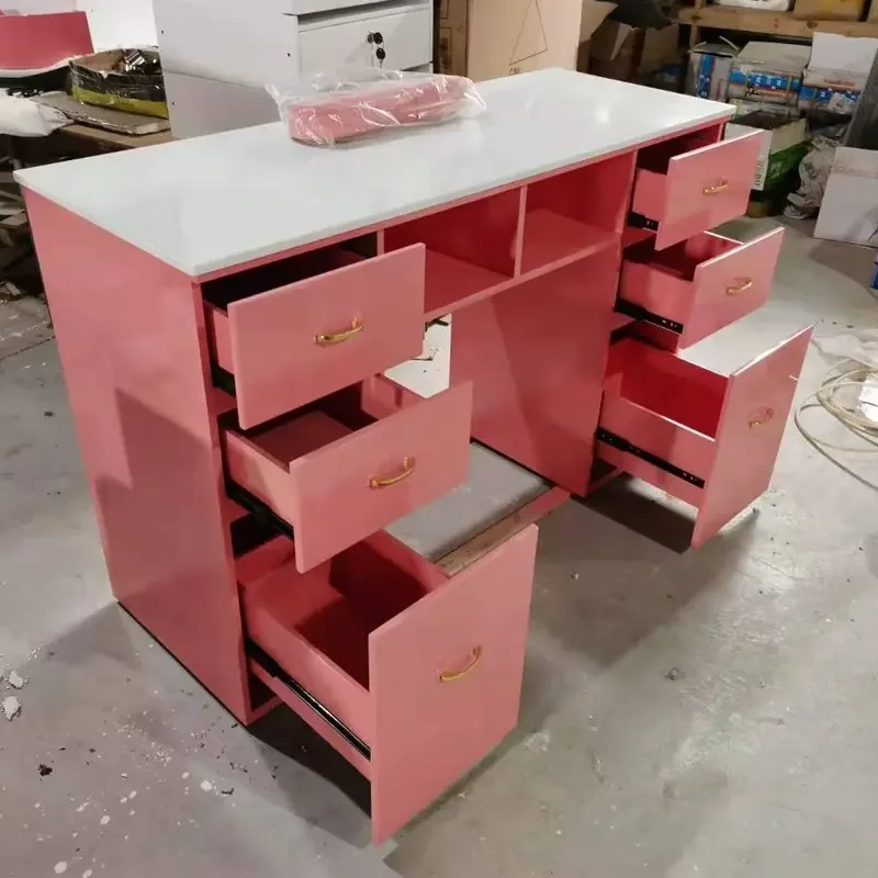 White Light Luxury Top Pink Drawer Hot Sale Nail Shop Manicure Table Nail Desk With Dust Collector Table for Sale
White Light Luxury Top Pink Drawer Hot Sale Nail Shop Manicure Table Nail Desk With Dust Collector Table for Sale
