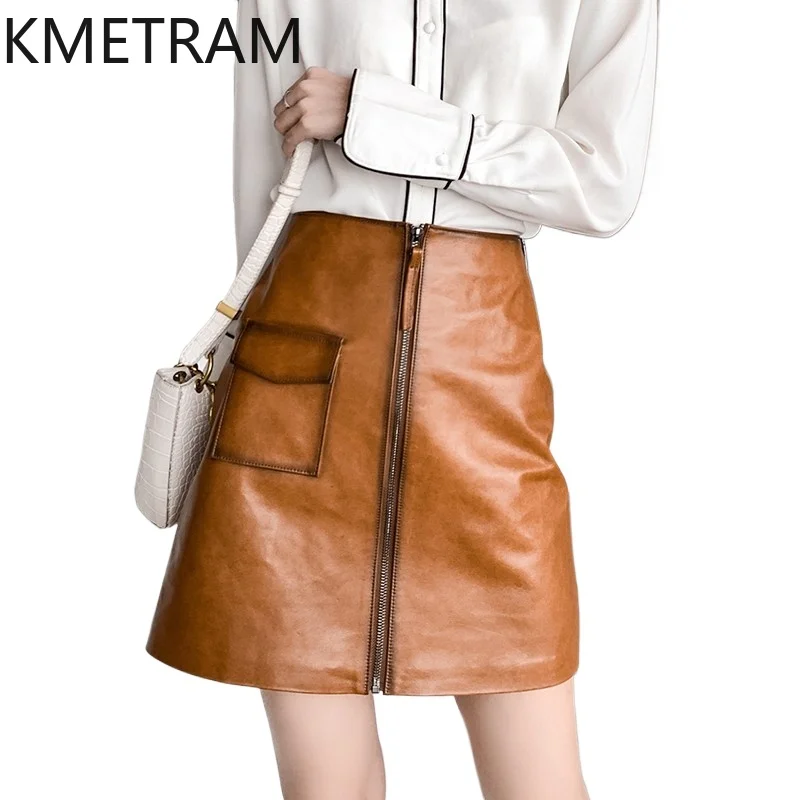 KMETRAM 100% Top Layer Sheepskin Skirts Woman Autumn 2025 Oil Wax Yellow Skirt Genuine Leather Short Skirt Women Clothing юбка
KMETRAM 100% Top Layer Sheepskin Skirts Woman Autumn 2025 Oil Wax Yellow Skirt Genuine Leather Short Skirt Women Clothing юбка