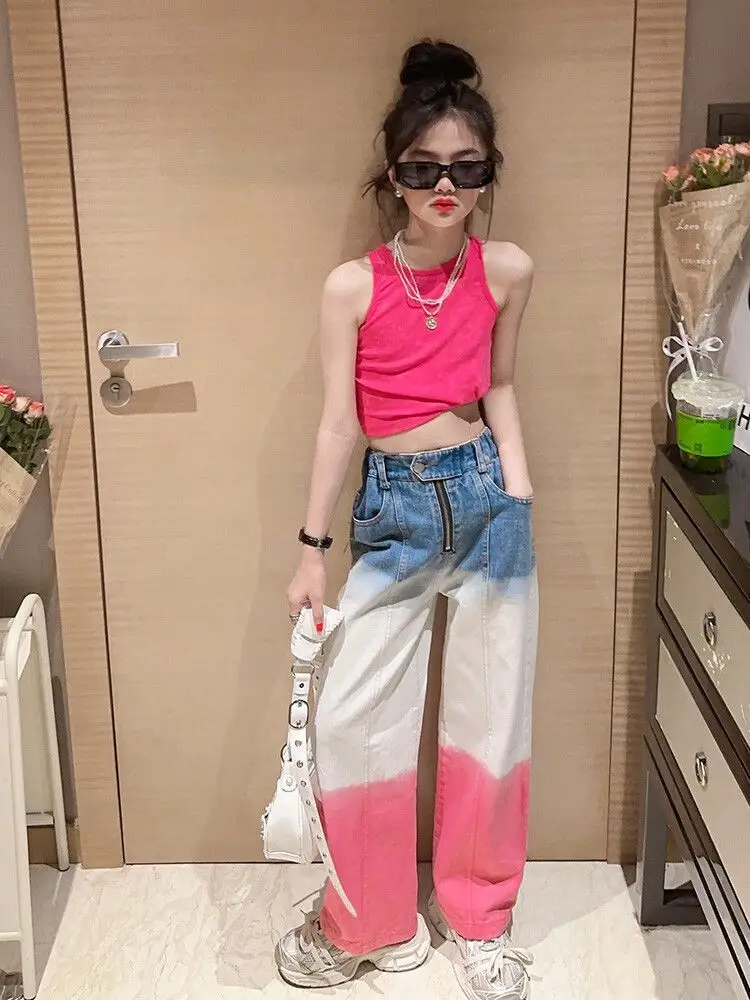 Tracksuit for Children 4-14 Years Old School Kids Vest + High Waist Jeans Korean Suits
Tracksuit for Children 4-14 Years Old School Kids Vest + High Waist Jeans Korean Suits