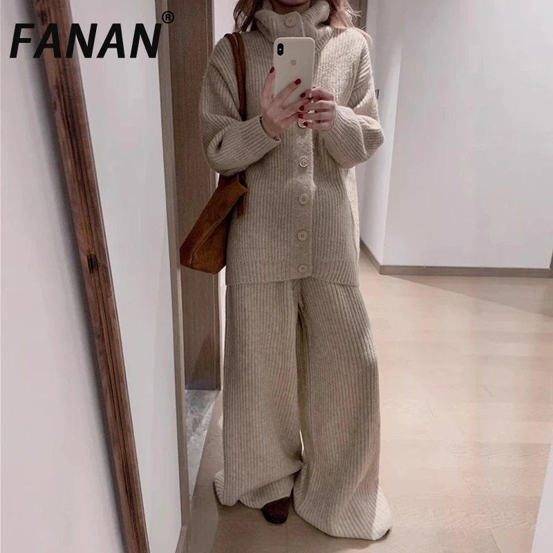 FANAN модный вязаный комплект из 2 предметов для женщин, водолазка, однобортный топ + прямые свободные брюки с высокой талией, новинка зимы 2023 г.
FANAN модный вязаный комплект из 2 предметов для женщин, водолазка, однобортный топ + прямые свободные брюки с высокой талией, новинка зимы 2023 г.