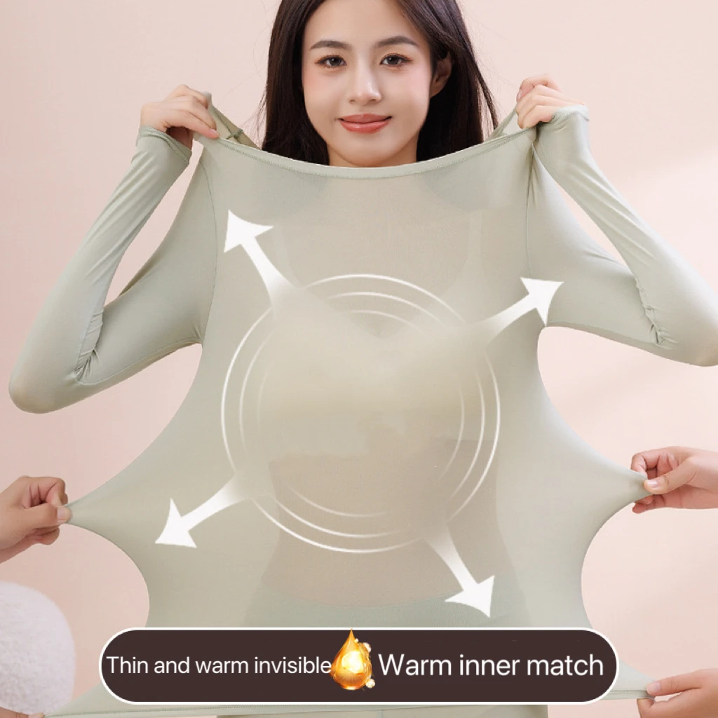 1pcs Women's Ultrathin Thermal Underwear Set High elasticity Plus Size Constant Temperature Seamless Long Sleeve Bottoming Sets
1pcs Women's Ultrathin Thermal Underwear Set High elasticity Plus Size Constant Temperature Seamless Long Sleeve Bottoming Sets