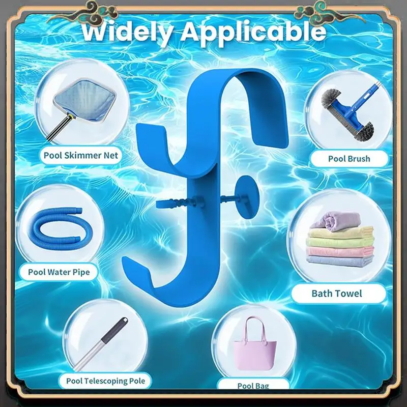 Premium Wide Pool Pole Hangers Heavy Duty Blue Holder Hooks With Screws Perfect Hook Holders For Swimming Pool
Premium Wide Pool Pole Hangers Heavy Duty Blue Holder Hooks With Screws Perfect Hook Holders For Swimming Pool