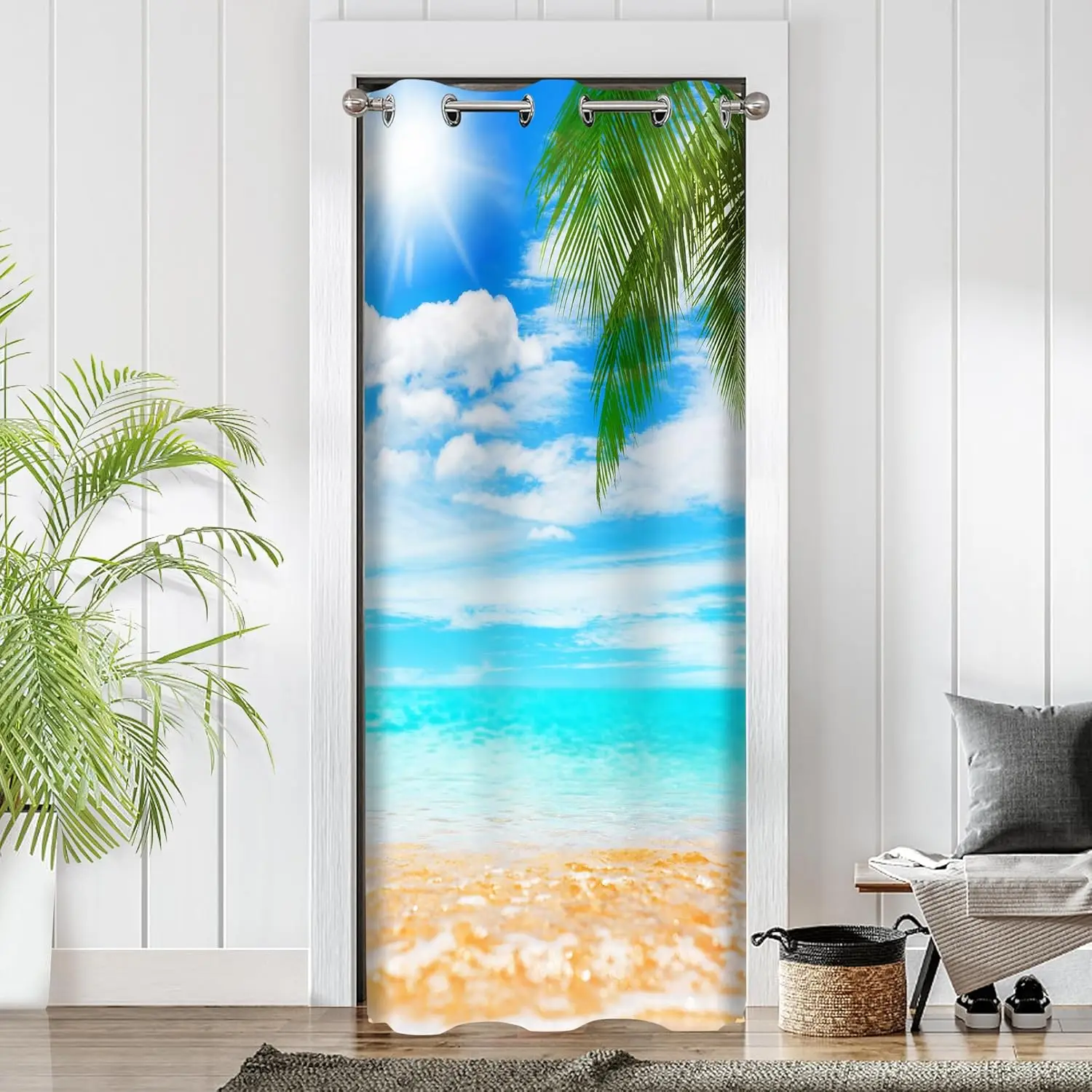 Ocean Door Curtains for Doorways, Beach Tro cal Sea Coastal Blue Blackout Curtain for Kids Bedroom Closet, Grommet Ther
Ocean Door Curtains for Doorways, Beach Tro cal Sea Coastal Blue Blackout Curtain for Kids Bedroom Closet, Grommet Ther