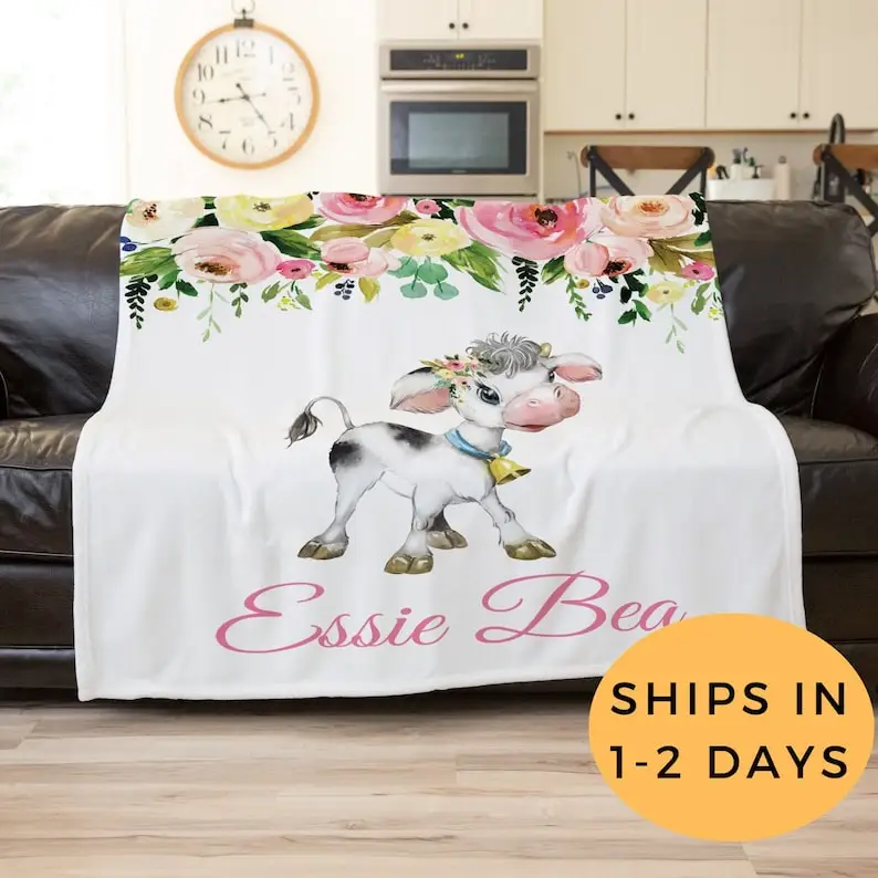 Cow Blanket, Cow Blanket Adult, Custom Baby Blanket Girl, Kids Blanket Personalized, Cow Nursery, Birthday Gift, Floral Throw Bl
Cow Blanket, Cow Blanket Adult, Custom Baby Blanket Girl, Kids Blanket Personalized, Cow Nursery, Birthday Gift, Floral Throw Bl