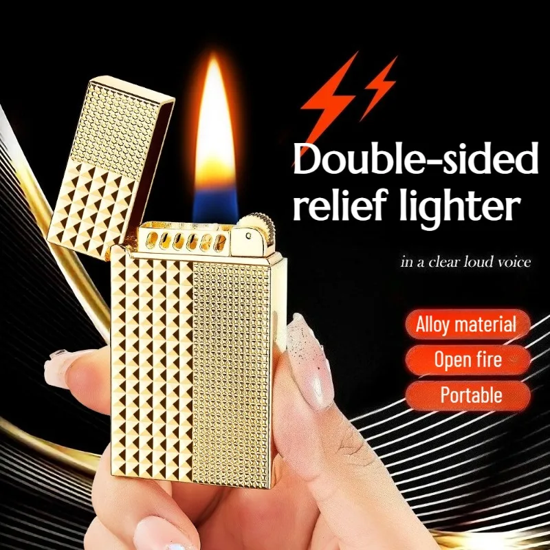 2025 New Retro Metallic Coal Oil Lighter Grinding Wheel Open Fire Creative Personalized Cigarette Lighters & Smoking Accessories 
2025 New Retro Metallic Coal Oil Lighter Grinding Wheel Open Fire Creative Personalized Cigarette Lighters & Smoking Accessories