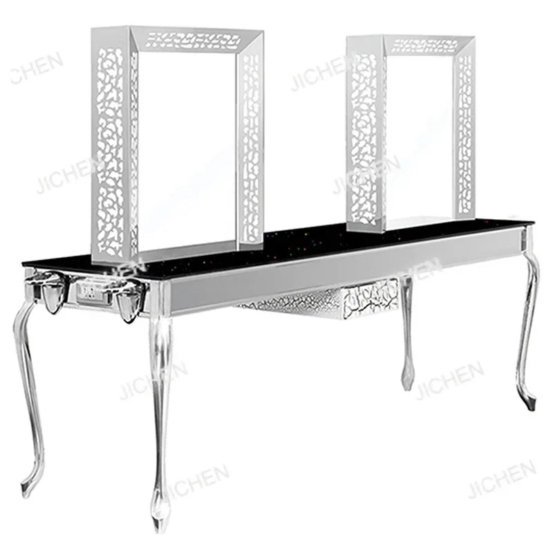 Зеркальный стол для парикмахерской HS, настольное зеркало для барбершопа, двойное зеркало, косметический столик с ящиками, золотой
Зеркальный стол для парикмахерской HS, настольное зеркало для барбершопа, двойное зеркало, косметический столик с ящиками, золотой