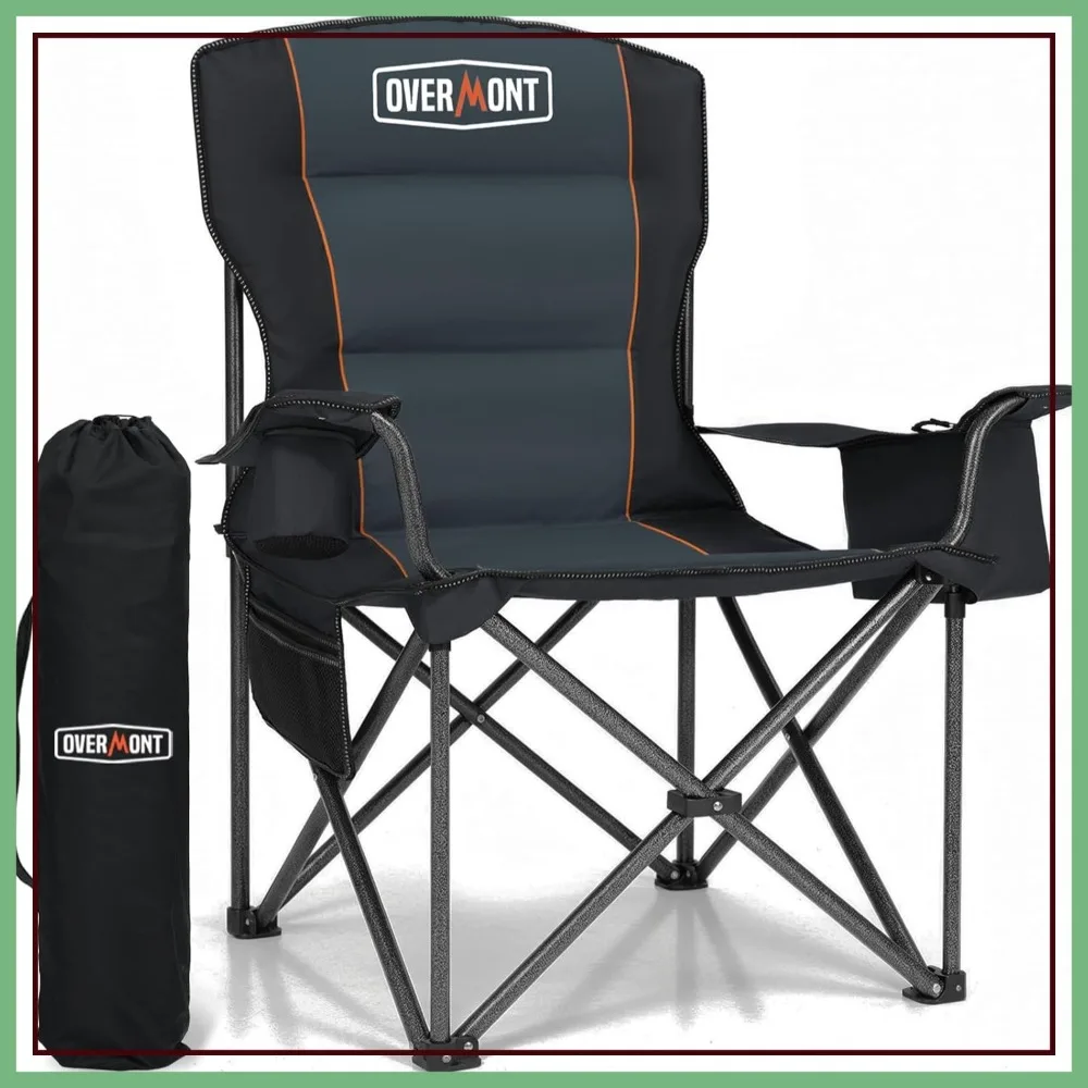 Heavy Duty Oversized Folding Camping Chair 450lbs Capacity with Cooler Pockets Padded Armrests for Outdoor Beach Garden Fishing
Heavy Duty Oversized Folding Camping Chair 450lbs Capacity with Cooler Pockets Padded Armrests for Outdoor Beach Garden Fishing