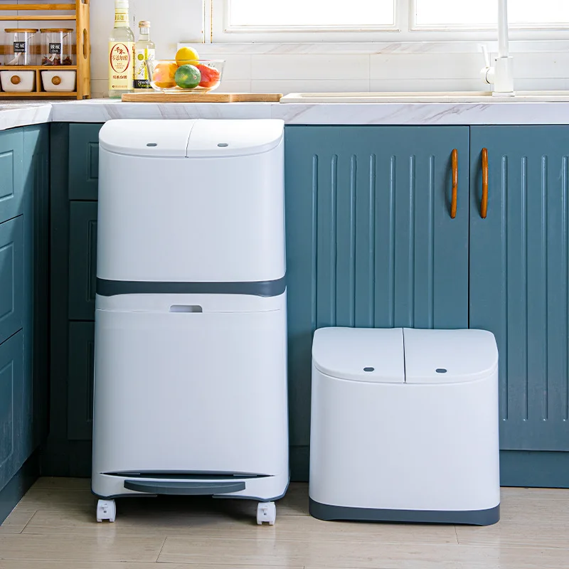 New Convenient Garbage Bucket Sorted Waste Bin With Wheel Plastic Kitchen Trash Can Corner Recycle Bin Press Open Storage Bucket
New Convenient Garbage Bucket Sorted Waste Bin With Wheel Plastic Kitchen Trash Can Corner Recycle Bin Press Open Storage Bucket