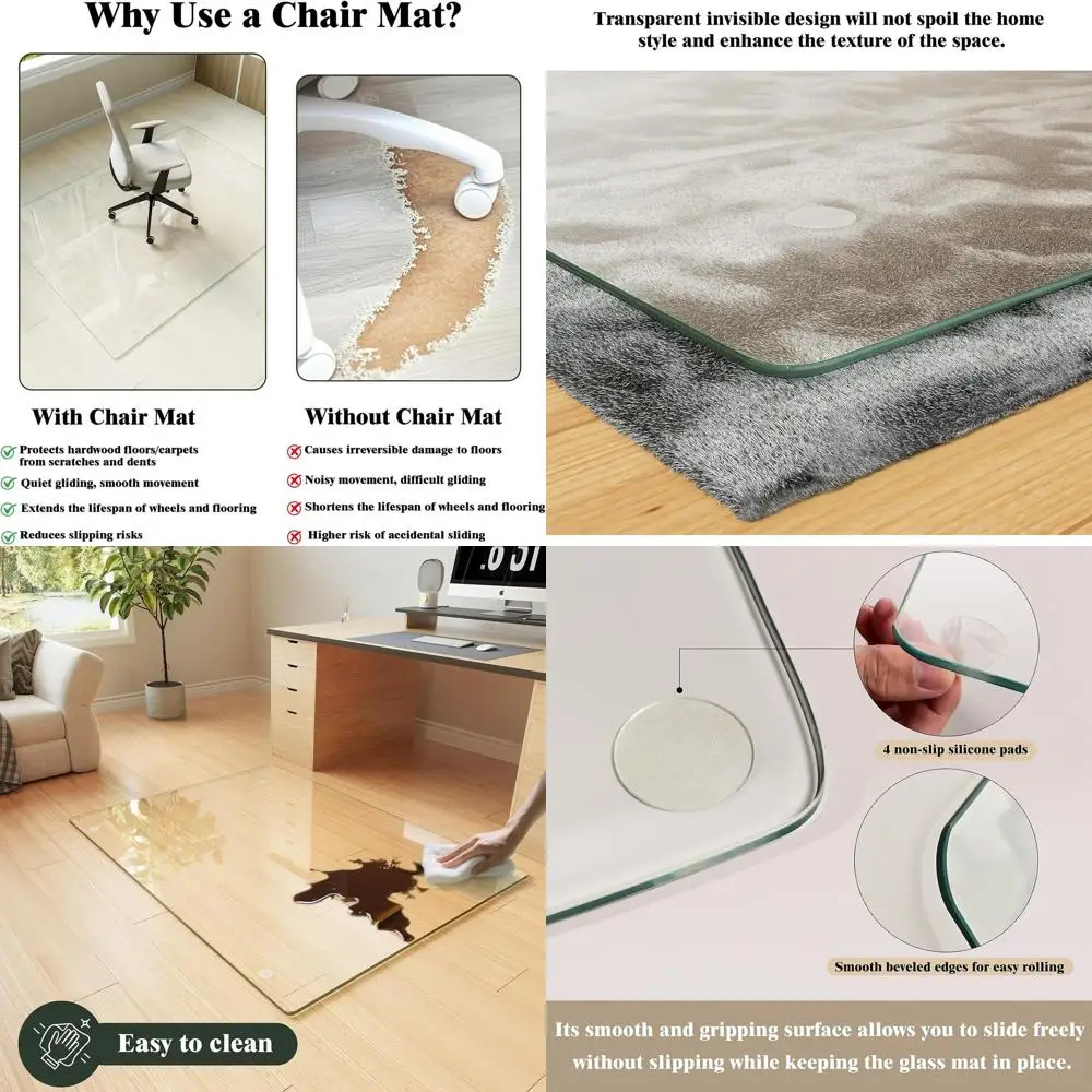 Прозрачный сверхпрочный настольный коврик из закаленного стекла 30 x 55, для паркетных пород и ковров, бесшумная и небьющаяся защита для офисного пола
Прозрачный сверхпрочный настольный коврик из закаленного стекла 30 x 55, для паркетных пород и ковров, бесшумная и небьющаяся защита для офисного пола