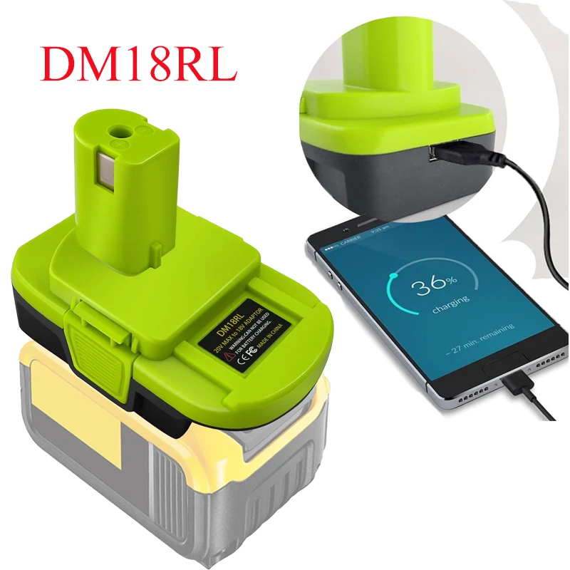 DM18RL Battery Converter Adapter for Dewalt 20v Max for Milwaukee 18v Lithium Battery Converts to Ryobi Power Tool Drill battery
DM18RL Battery Converter Adapter for Dewalt 20v Max for Milwaukee 18v Lithium Battery Converts to Ryobi Power Tool Drill battery