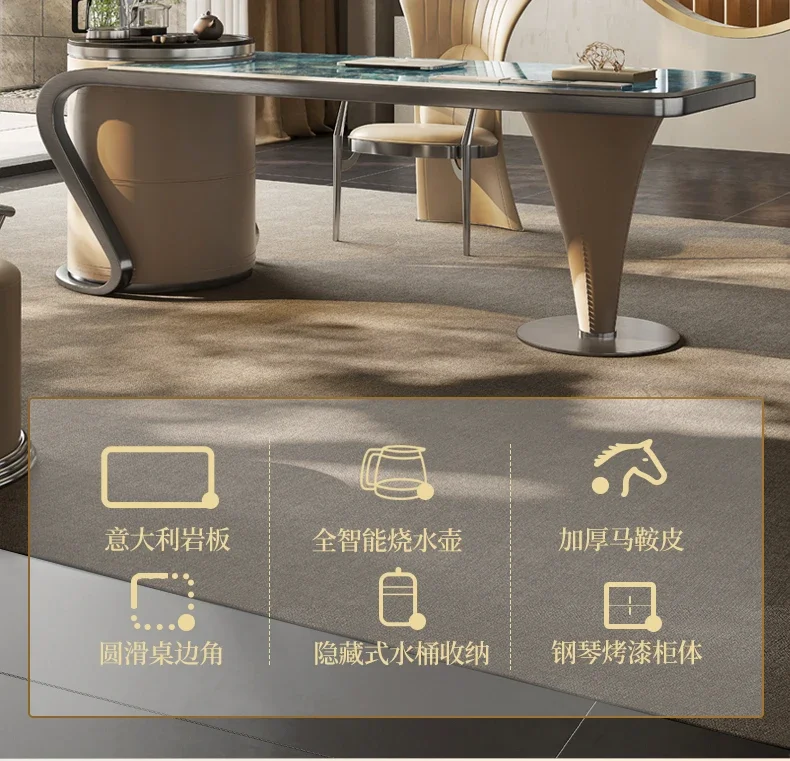 Light luxury stone rock slab tea table desk integrated modern simple home
Light luxury stone rock slab tea table desk integrated modern simple home