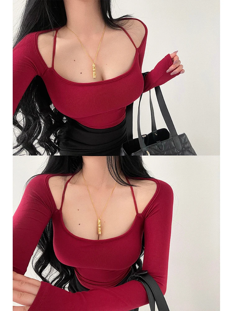 Sexy Long Sleeve T-Shirt Shoulder Bared Slim Fit with Chest Pad Young Girl Day Pure Desire Spicy Girl Style Daily Wear Ladies...
Sexy Long Sleeve T-Shirt Shoulder Bared Slim Fit with Chest Pad Young Girl Day Pure Desire Spicy Girl Style Daily Wear Ladies...