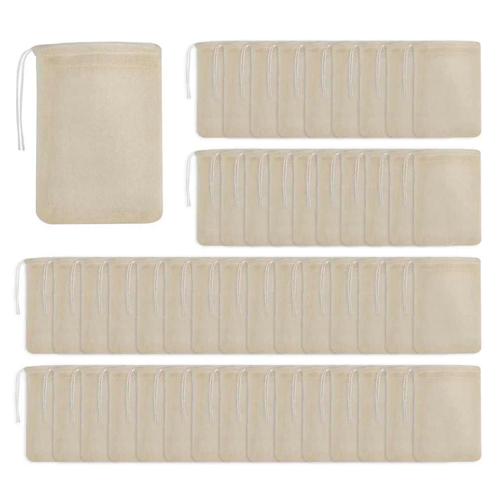 50 Pack Reusable Cotton Tea Bags for Brewing Eco Friendly Drawstring Filter Bags for Loose Leaf Tea and Spices
50 Pack Reusable Cotton Tea Bags for Brewing Eco Friendly Drawstring Filter Bags for Loose Leaf Tea and Spices