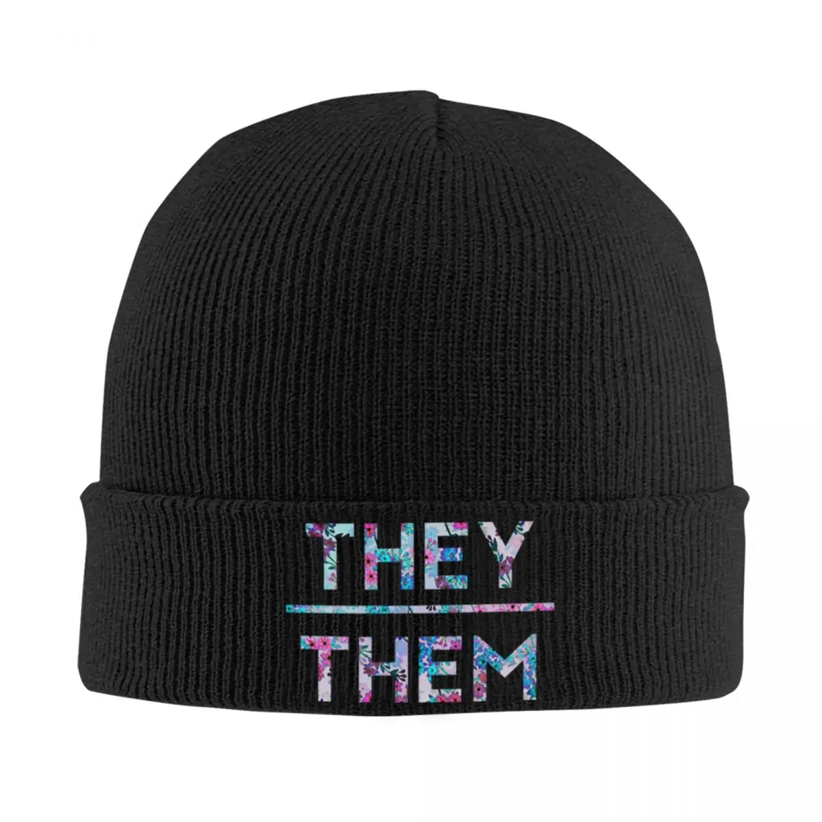 TheyThem Floral Design A Knitted Hat Cap
TheyThem Floral Design A Knitted Hat Cap