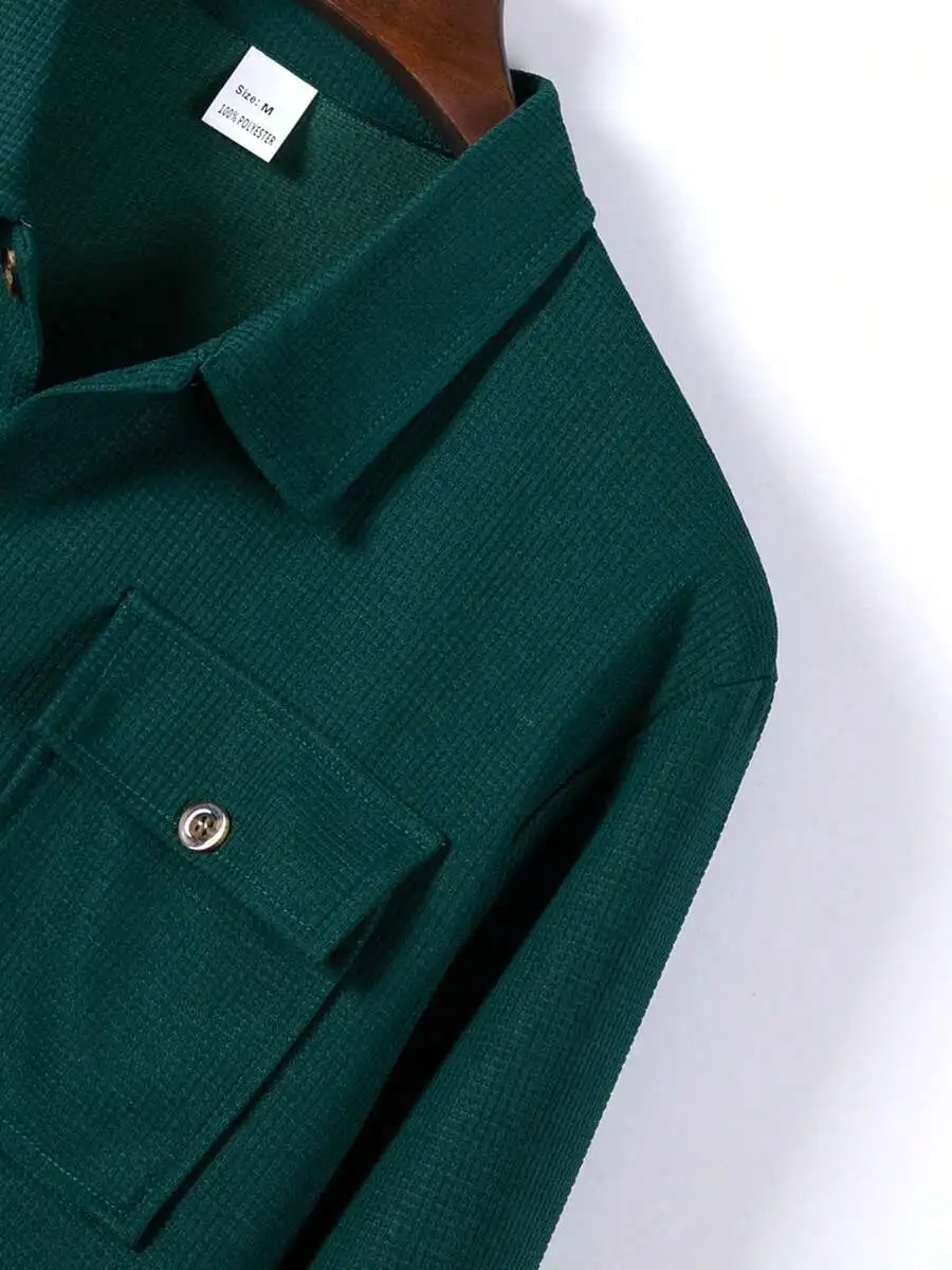 2pcs Men's Casual Solid Color Shirt With Collar & Pockets + Pants Set, Lightweight Polyester Fabric Leisure Sports Vacation
2pcs Men's Casual Solid Color Shirt With Collar & Pockets + Pants Set, Lightweight Polyester Fabric Leisure Sports Vacation