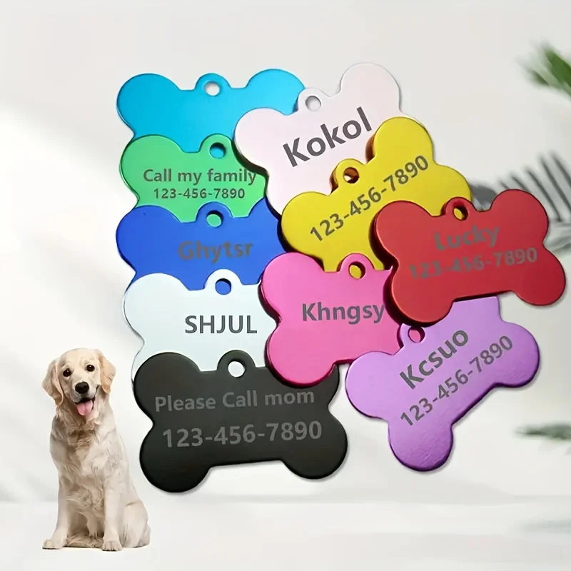 2Pcs【Personalized Customization】Bone-Shaped, Available in Various Colors, Customizable Name and Phone Number Dog Tags, Used for Collar Tags, Craft Decoration, and Ring Design
2Pcs【Personalized Customization】Bone-Shaped, Available in Various Colors, Customizable Name and Phone Number Dog Tags, Used for Collar Tags, Craft Decoration, and Ring Design