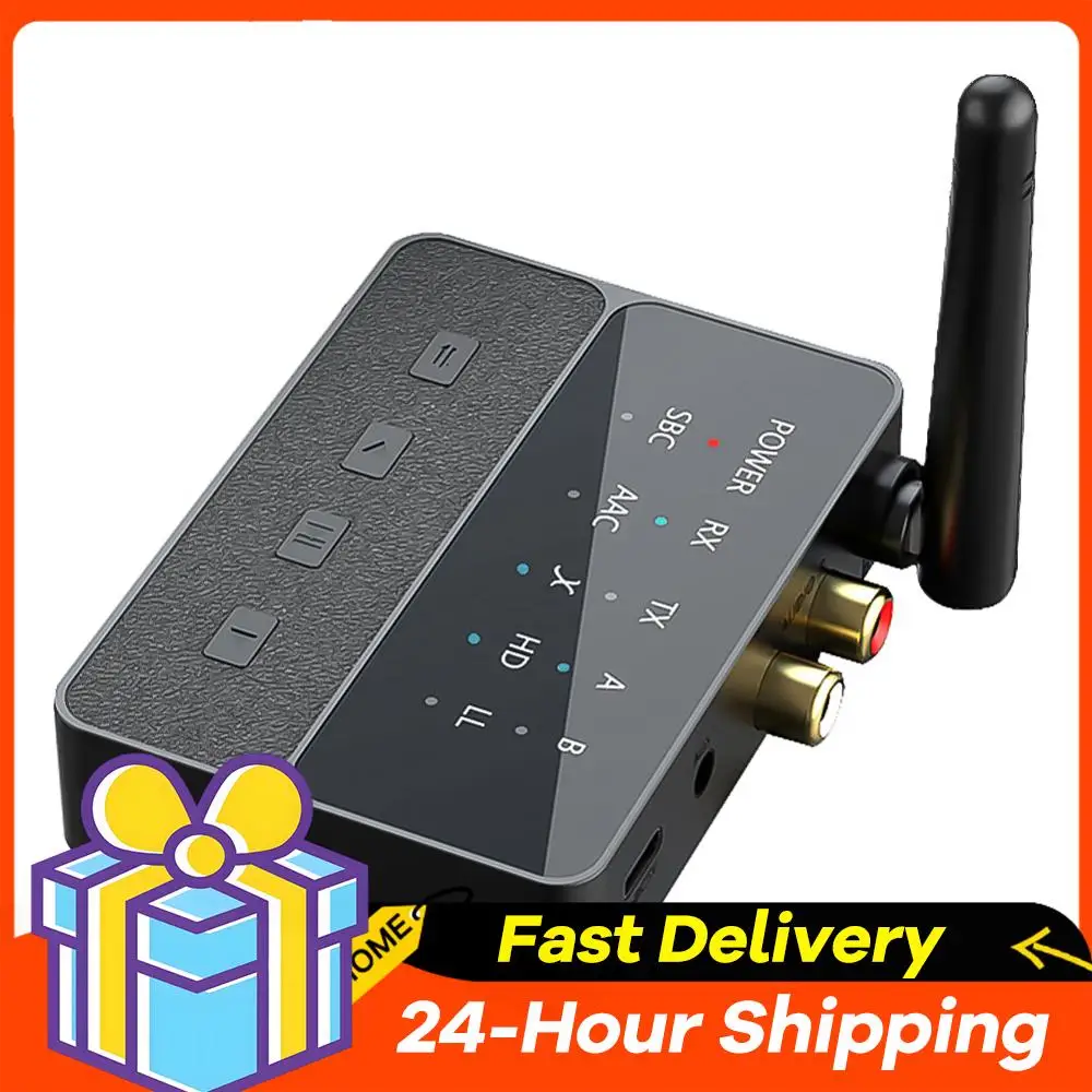 Bluetooth-Compatible 5.3 APTX/HD/LL Audio Adapter 2 In 1 Wireless Stereo Receiver Transmitter 3.5mm AUX/RCA for TV PC